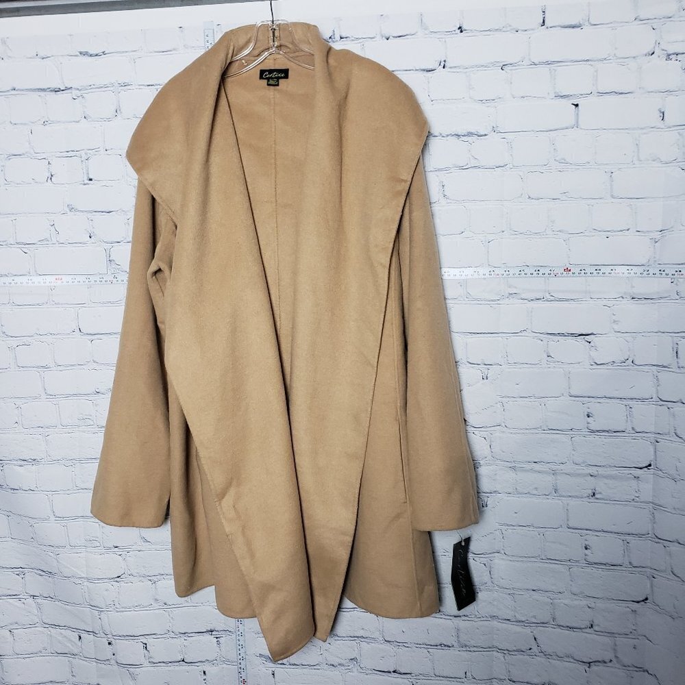 Cartise Blanket Wrap Coat Camel color NWT size XL wool belted warm cozy capsule
